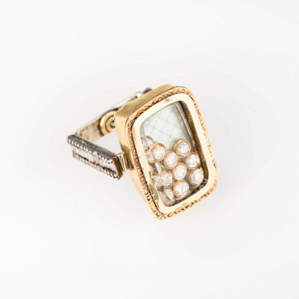 Iconic Gold & Diamond Square Ring