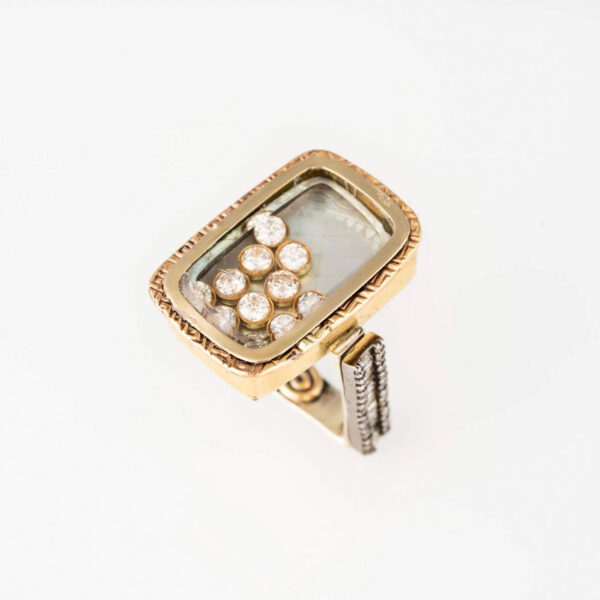 Iconic Gold & Diamond Square Ring