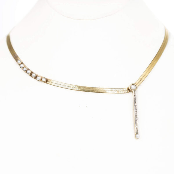 Diamond & Pearl Gold Necklace