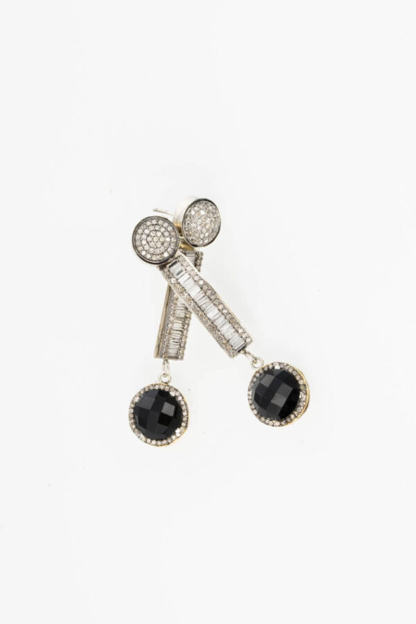 Onyx & Diamond Drop Earrings