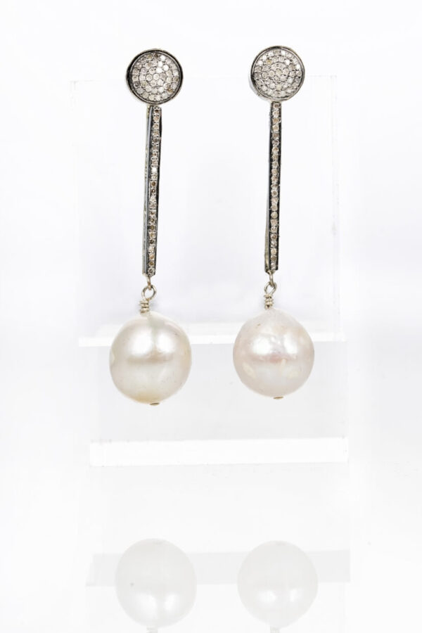 Diamond & Pearl Drop Earrings