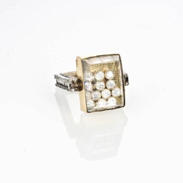 Gold & Diamond Square Ring