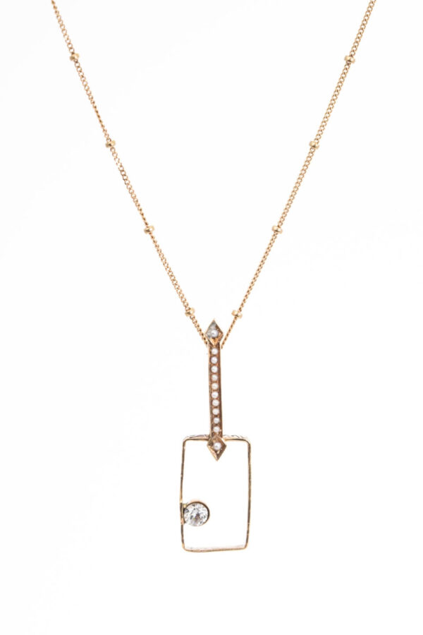 Diamond & Gold Drop Necklace
