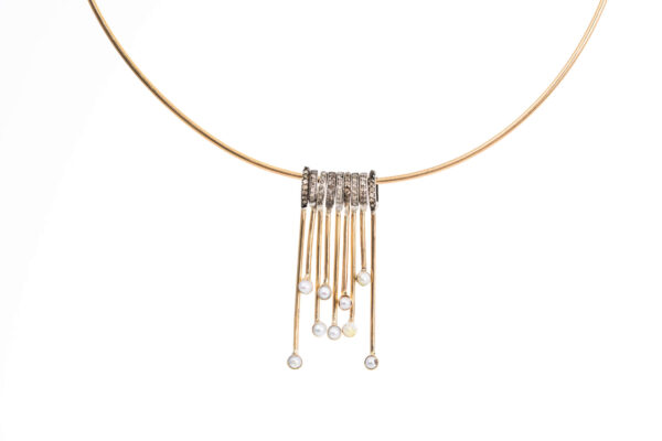 Hanging Pearls Gold Necklace