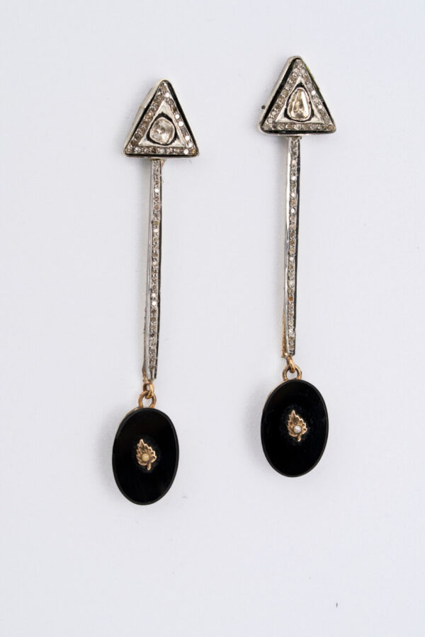 Onyx & Diamond Drop Earrings